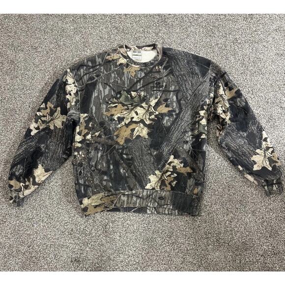 Jerzees Vintage Camo Mossy Oak Break Up Sweatshirt USA 90’s Mens Large Faded - Picture 1 of 11